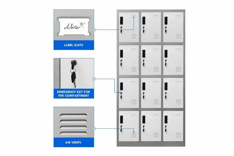 Nine Door Metal Locker