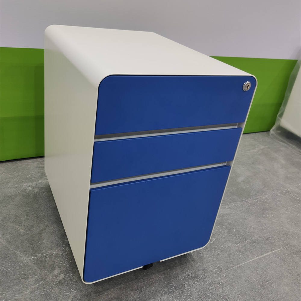 Knocked down mobile pedestal filing cabinet wheels under desk Mobile filing cabinets