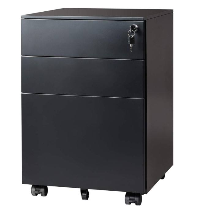Knocked down mobile pedestal filing cabinet wheels under desk Mobile filing cabinets