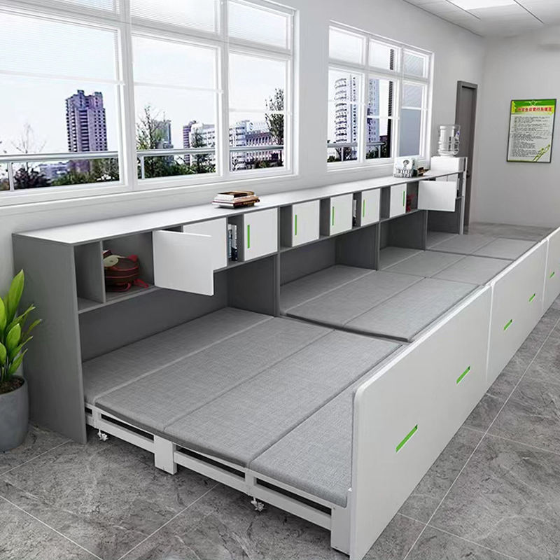 Wood and steel made smart multipurpose folding bed office nap Bed Mechanism Furniture Frame wooden wall bed with computer de