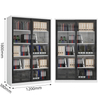Manufactory 1800*1200*400 Slide Glass Door Lockable Metal Shelf Steel Storage Book