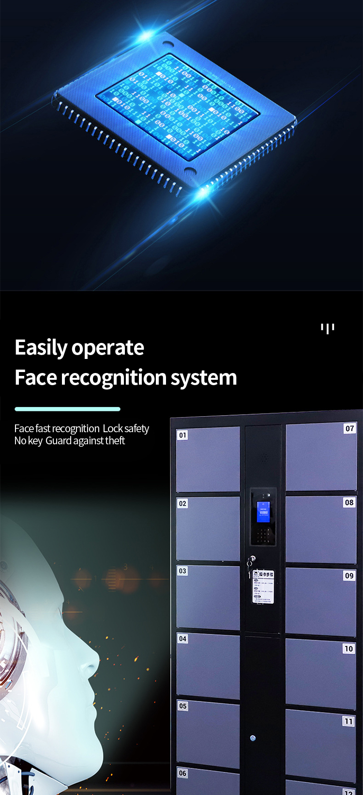 Face recognition storage cabinet