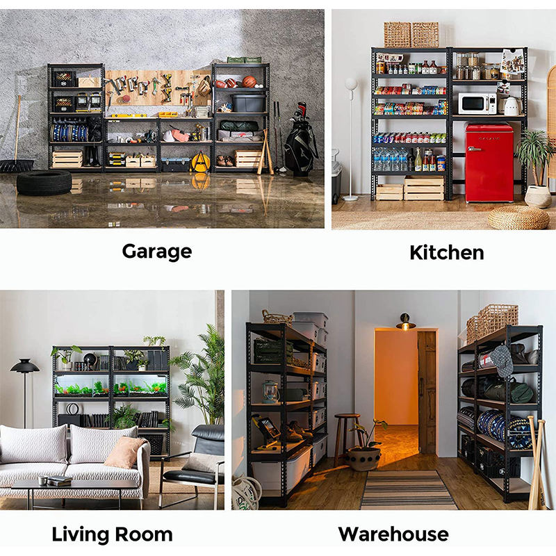 Industrial Black Storage Adjustable Warehouse Shelf Heavy Duty Metal Boltless Shelving five layers heavy duty boltless shelving
