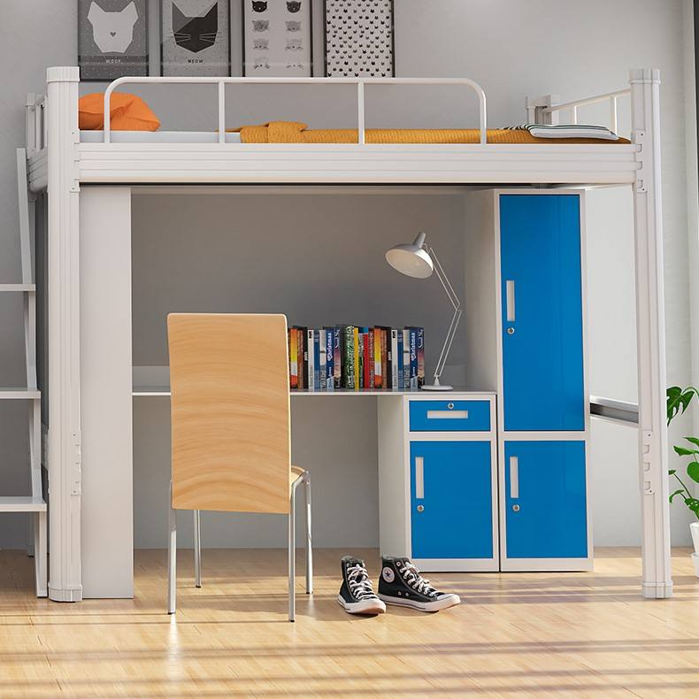 Cheap bunk beds with study table adult desk metal dorm Bunk Bed