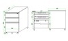 3-drawer mobile file cabinet vertical mobile pedestal cupboard small mobile storage cabinet