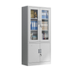 2 door filing cabinet cupboard with glass, commercial metal cabinet for office