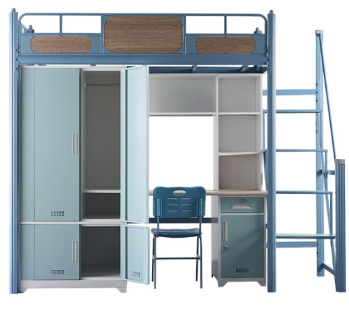 Home furniture metal beds literas bunk bed with desk student low price igitanda kinini hamwe numunyeshuri