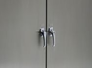 2-door enclosed stainless steel storage cabinet, mobile.
