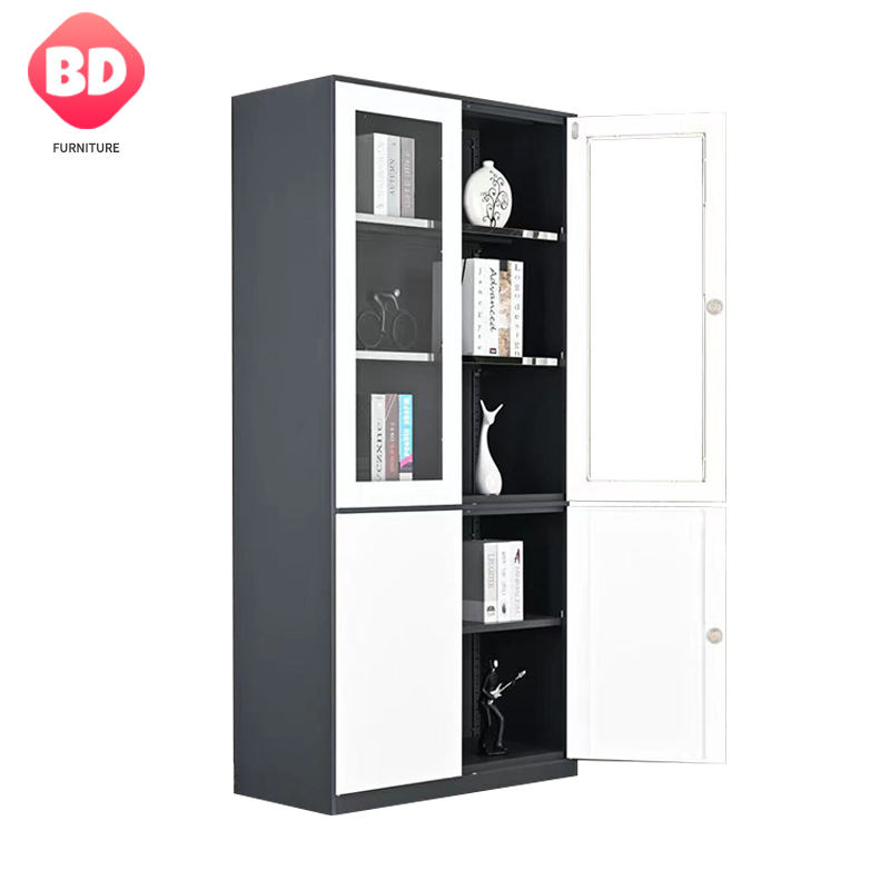 Cheap Steel File Cabinet Glass Door Laboratory Cabinet archivador Big Steel Cupboard