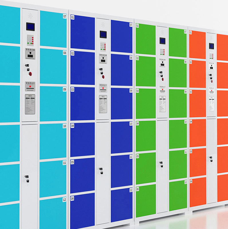 Competitive price, multiple color options, 48-door electronic bag storage cabinet, facial recognition item delivery cabinet