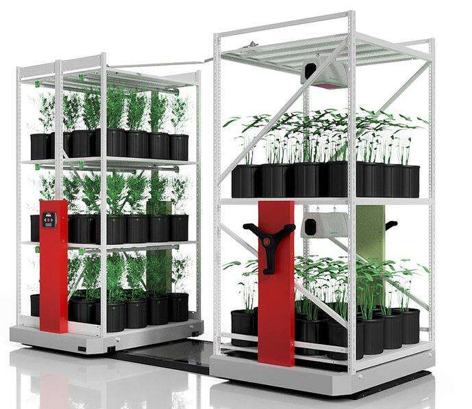 Customized Steel Vertical Mobile Grow Rack System Farming Sliding Indoor Plant ing