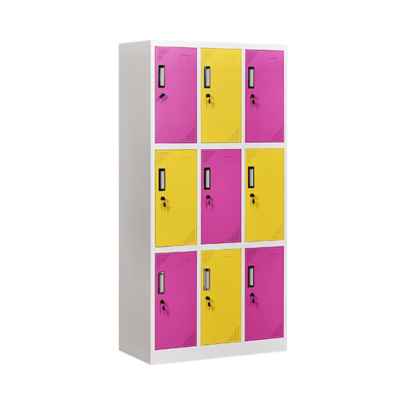 Commercial office locker furniture modern design metal locker with hanger knock down 9 door