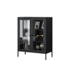 High sales volume Customized double-door glass doorModern Kitchen Storage Wine Cabinet metal cabinet