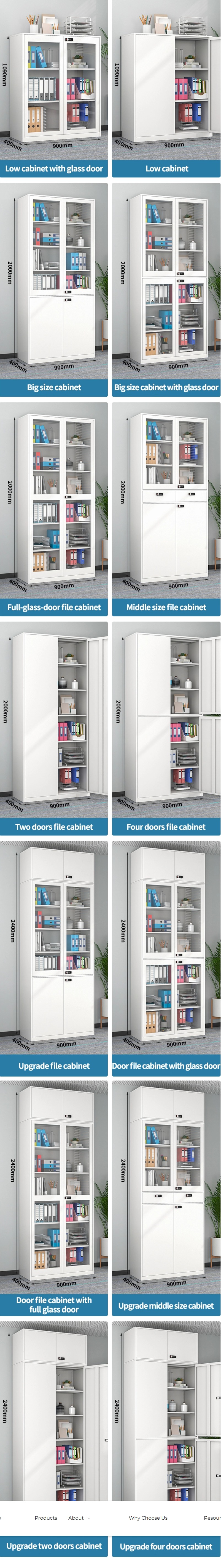 Glass-Door Combination Lock Storage Cabinet