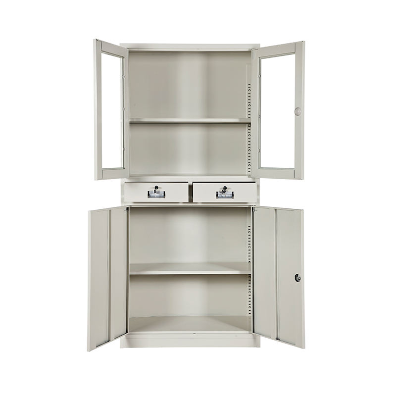 Two drawer regular glass door metal file cabinet suitable for school offices
