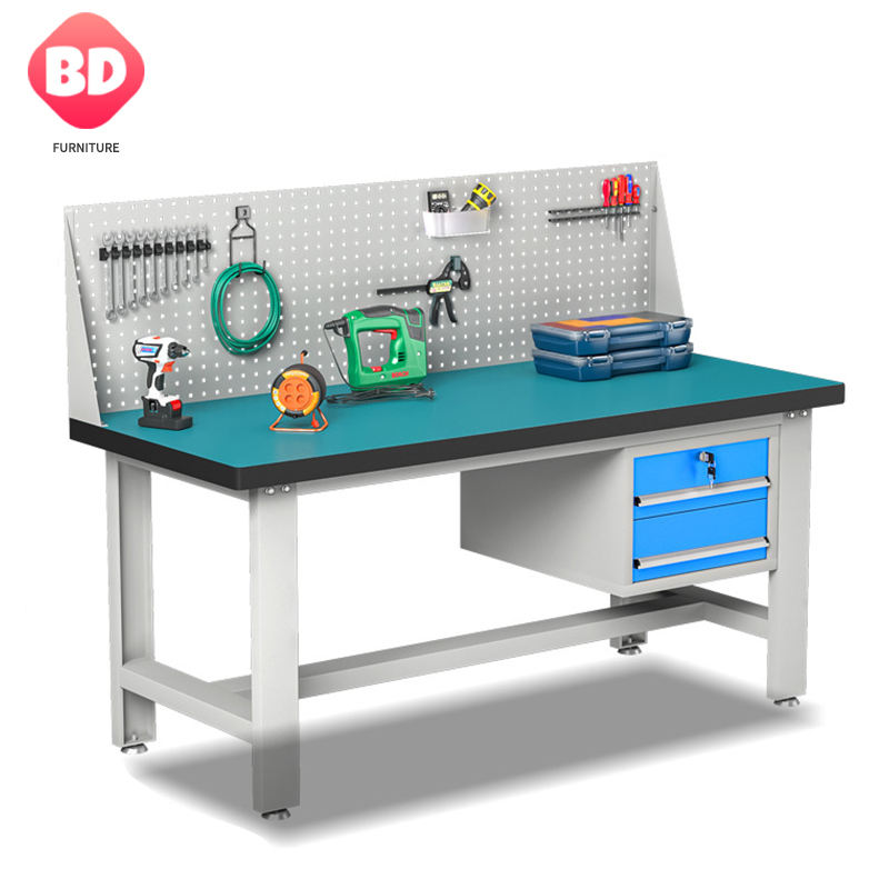 Heavy duty garage combination tool tables workbench, metal workbench for electronic lab, antistat workbench for workshop