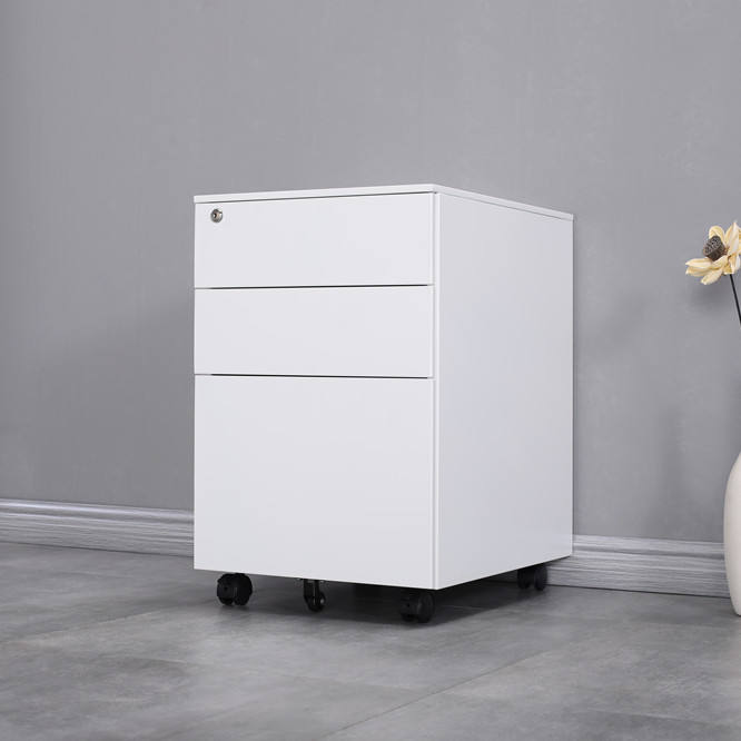 Knocked down mobile pedestal filing cabinet wheels under desk Mobile filing cabinets