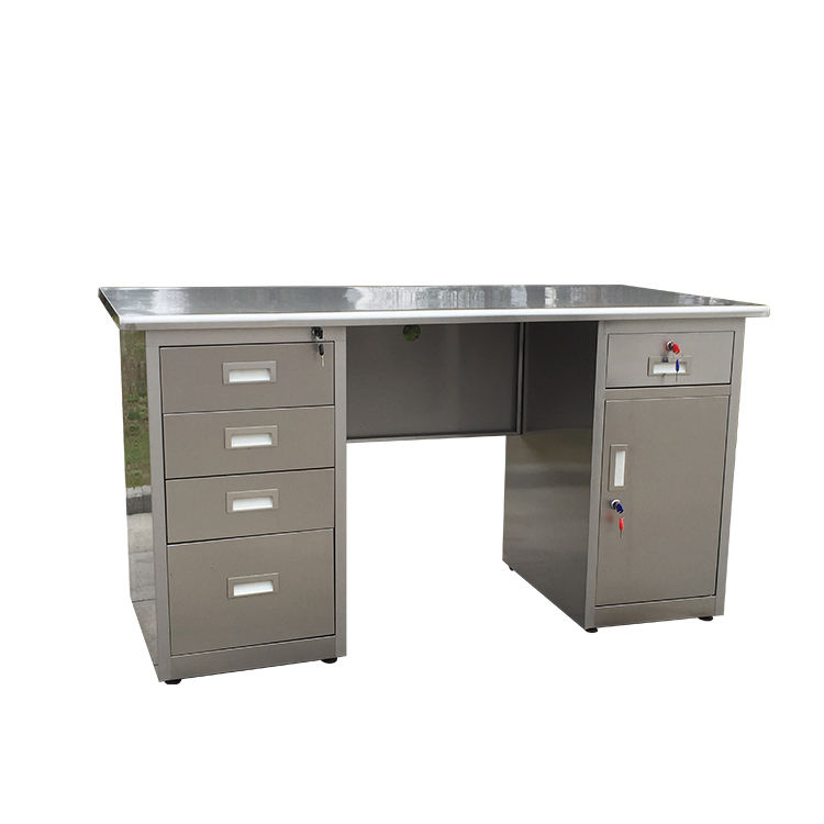 Commercial stainless steel operational work table with 5 drawers, antibacterial stainless steel work table for lab and workshop