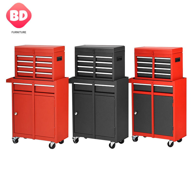 Removable Heavy Duty Tool Cabinet Chest Trolley Workshop Steel Toolbox With Casters