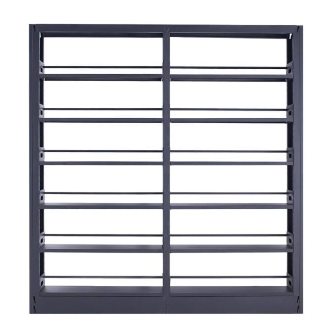 cheap University School Furniture Double Sided metal Library Bookcase Steel Book Shelves