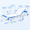 one crank one function manual hospital bed ABS bedside and bedside stainless steel mutual rails for patient care with option