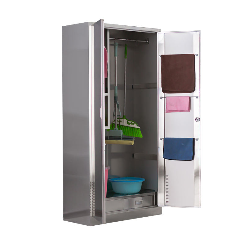 stainless steel two doors cleaning storage cabinet for office and workshop
