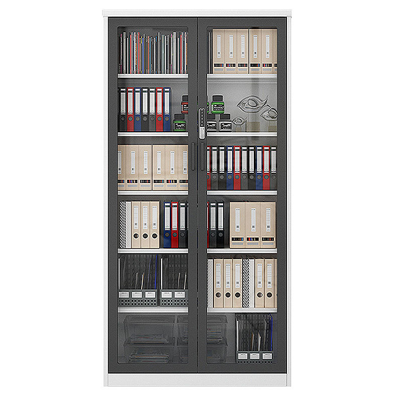 Manufactory 2000*1000*400 Glass Door Metal Shelf Steel Storage Book