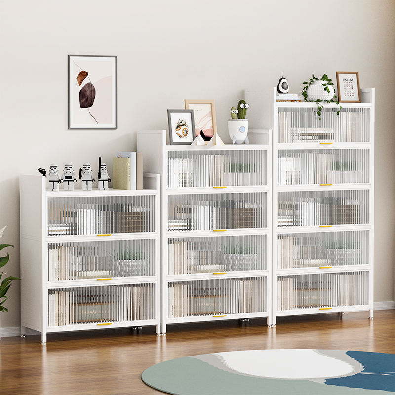 Hot-selling flip-door bookcase, two doors and three layers, beautiful and elegant bookshelf