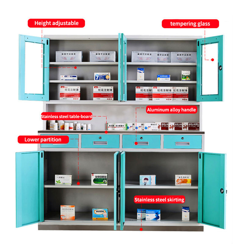 Simple design hospital ward commonly used low bedside cabinet with drawer