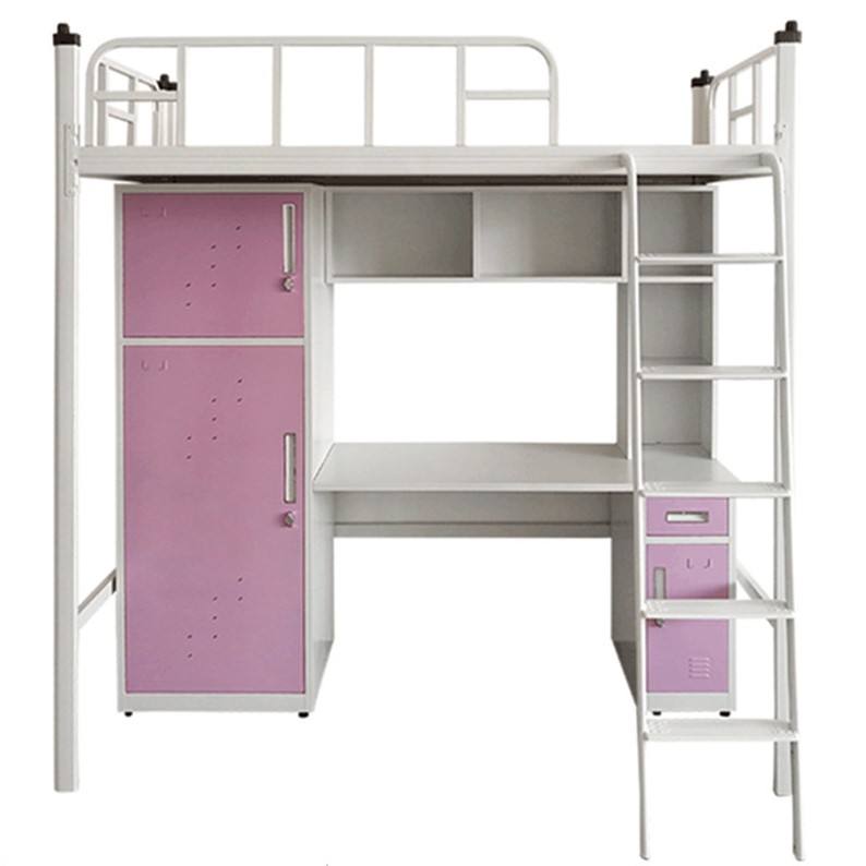 Home furniture metal beds literas bunk bed with desk student low price igitanda kinini hamwe numunyeshuri