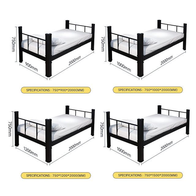 Hot Sale Dormitory Metal Steel Dormitory Modern Single Bed