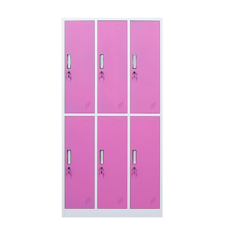 Factory Direct Colorful 6 Door Steel Cabinet Locker Metal Wardrobes School Clothes Cabinets gym lockers