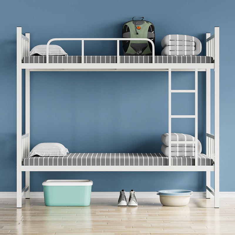 Metal bunk beds square pipe double-layer iron Scool and dormitory adult kids bed home furniture