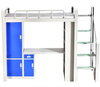 Metal apartment bed loft save space with table and cabinet