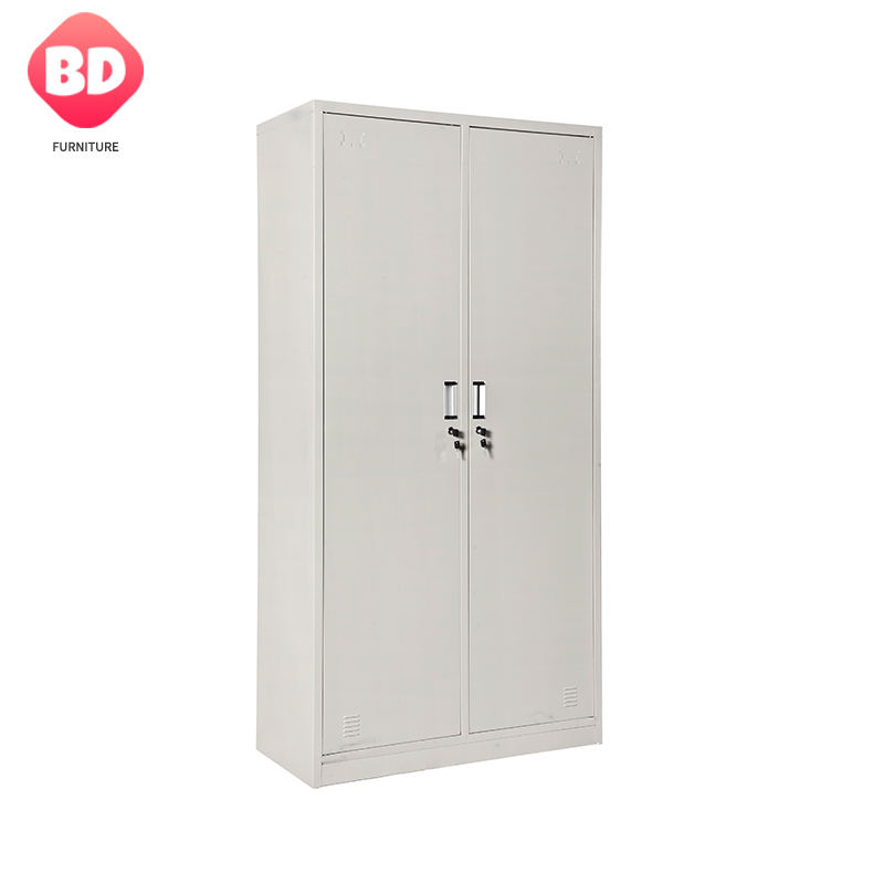 2 Doors Steel Locker Iron Metal Locker Cabinet Worker Staff Clothing Storage Locker