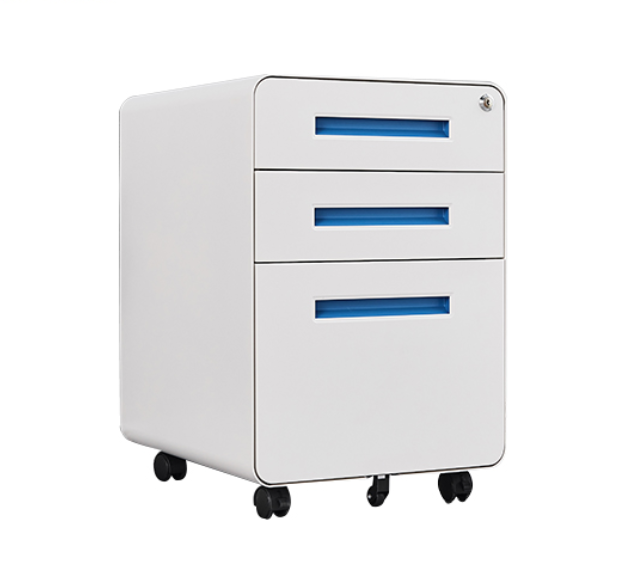 Mobile Office Storage Pedestals 2 Drawer File Cabinet Movable Under Desk Drawer Cabinet