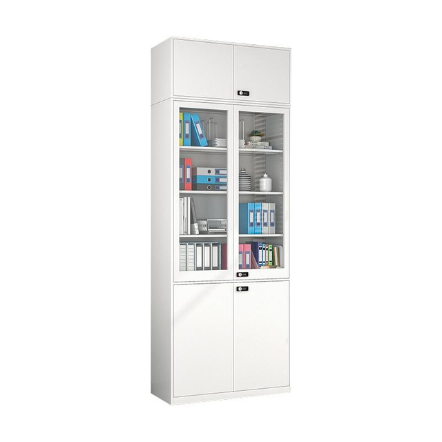 Factory direct sales metal steel cabinet combination lock glass door file cabinet