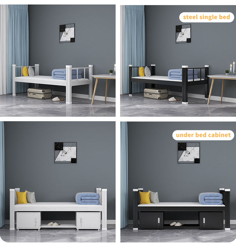 School furniture Simple dormitory student staff steel bed School furniture college metal single beds