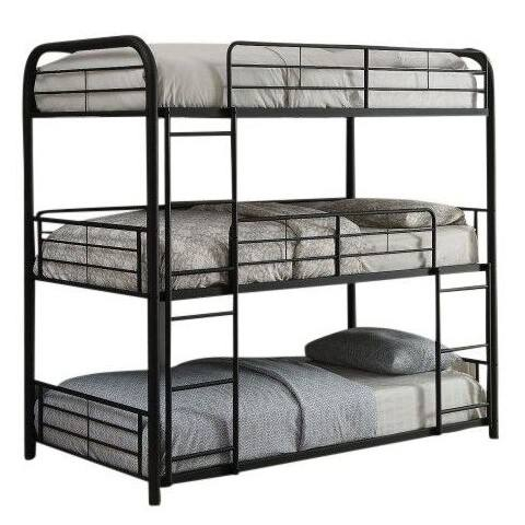 Three layers bunk bed triple for adults metal frame Steel bunk bed