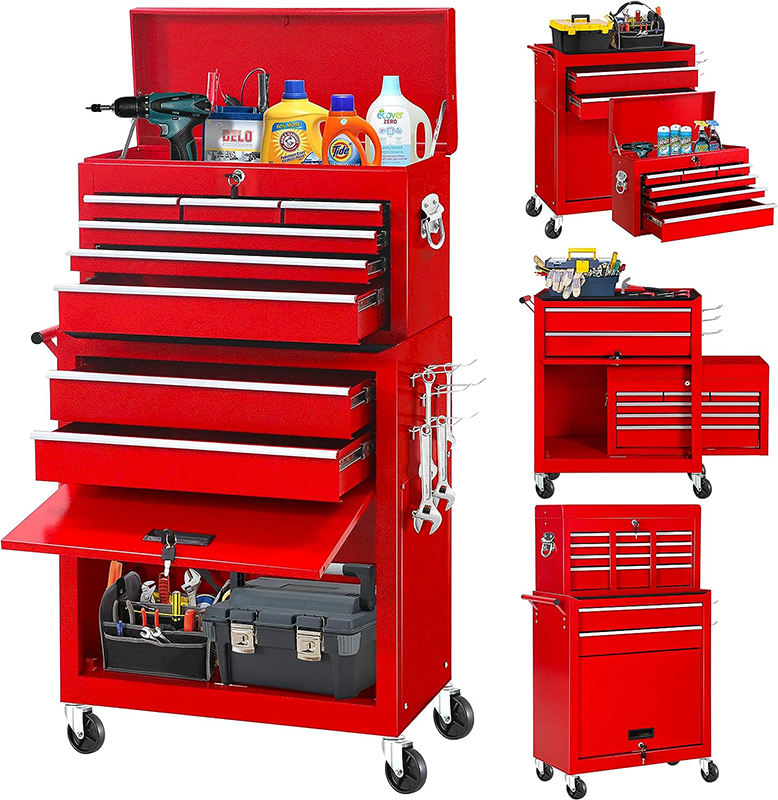Removable Heavy Duty Tool Cabinet Chest Trolley Workshop Steel Toolbox With Casters