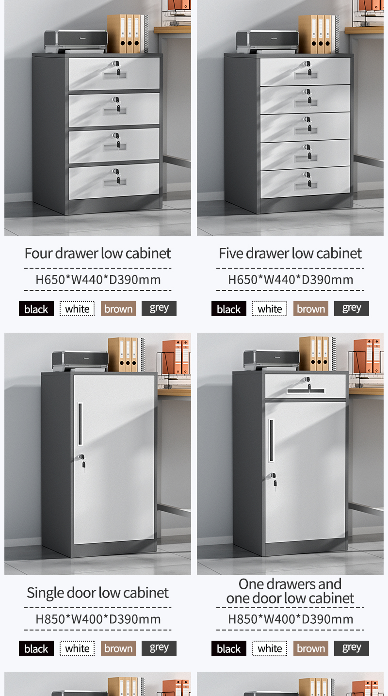 More low cabinet styles and sizes.