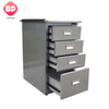 Modern stainless steel office cabinet with 4 drawers, high quality underdesk steel cabinet, non-slip metal steel cupboard