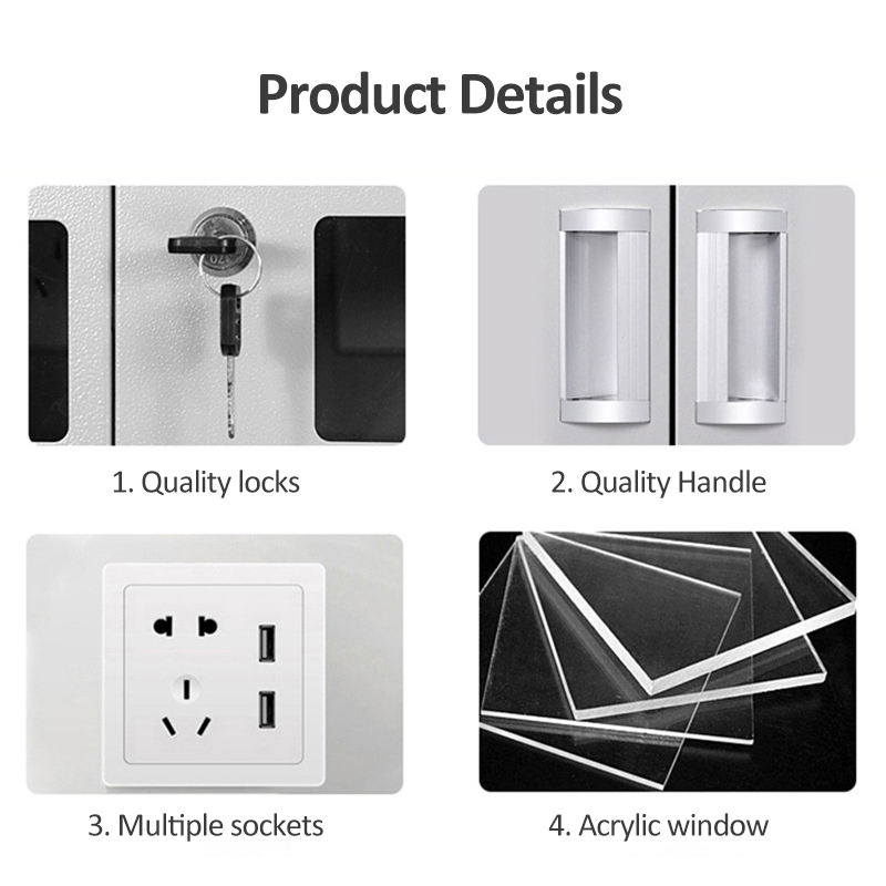 30 Doors Steel Electronic Smart Card Mobile Phone charging cabinet station public Cell Charge Lockers