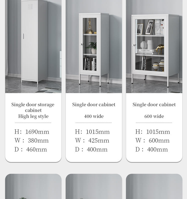 Elegant and elegant double-door spray-painted cupboard vertical cupboard with legs and tall legs