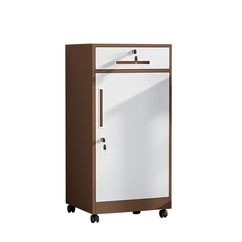 High-looking multiple color 900mm One door and one drawer file cabinet with wheels Small low cabinet under the table