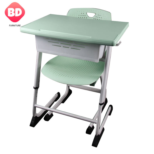 Primary middle school classroom furniture single chair with writing desk,metal plastic school desk and chair,student shelf desk
