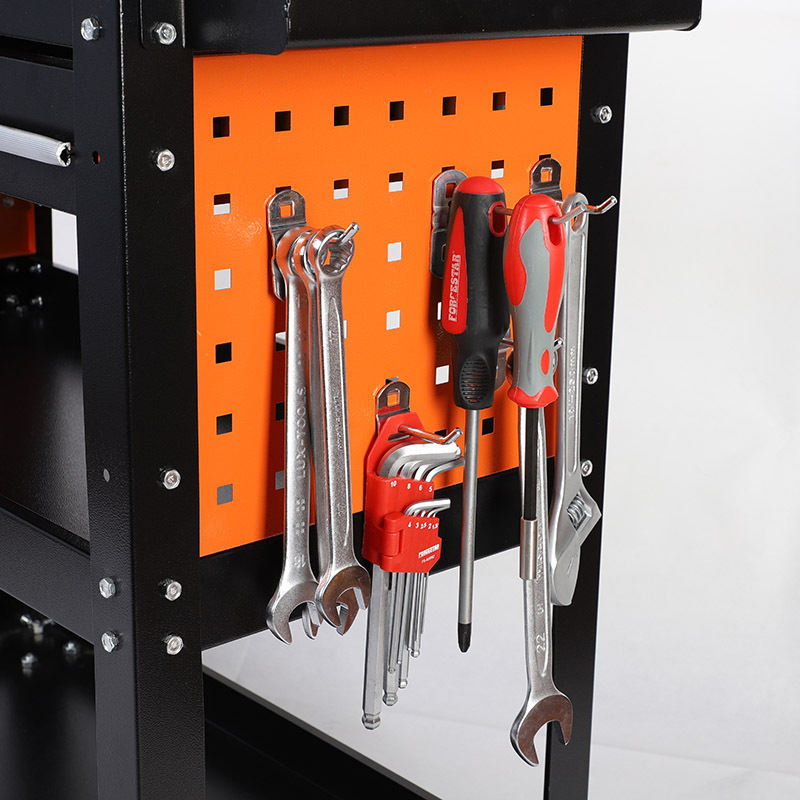 OEM Hanging Hardware Safety Mobile Garage Heavy Duty Workshop Display Trolley Storage Cabinet 3-Tier Tool Trolley Cart