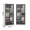 Manufactory 1800*800*400 Slide Glass Door Lockable Metal Shelf Steel Storage Book