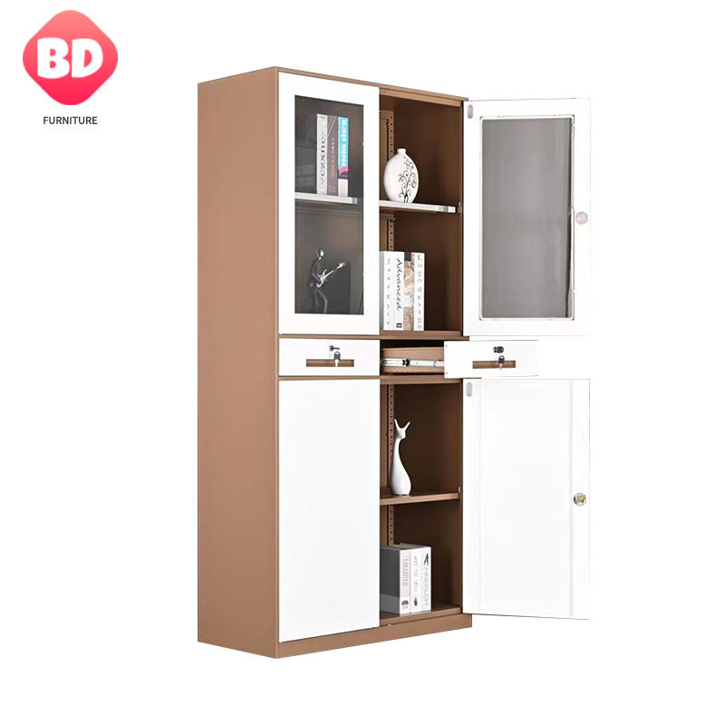4 door office steel filing storage cabinet with 2 drawer, filing steel storage cupboard