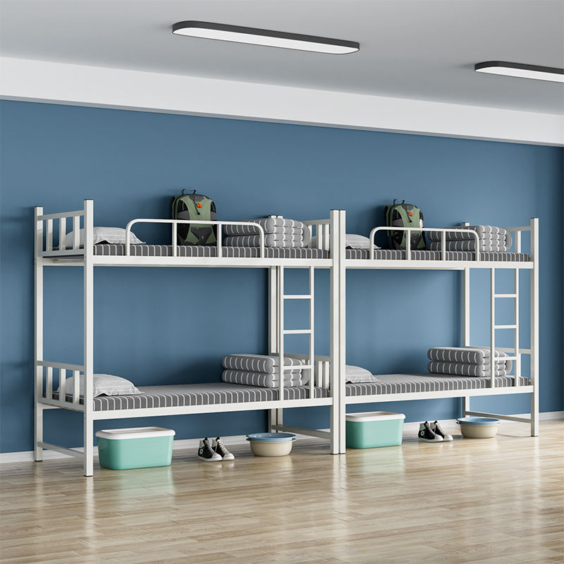 Metal bunk beds square pipe double-layer iron Scool and dormitory adult kids bed home furniture